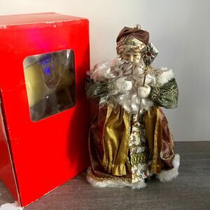 Vintage Lutheran St. Nicolas Santa Claus Porcelain Christmas Tree Topper w/ Box